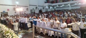 Labour Minister Santosh S Lad at the smart card distribution program for various unorganized workers in Udupi district Government committed to protecting the interests of organized and unorganized workers